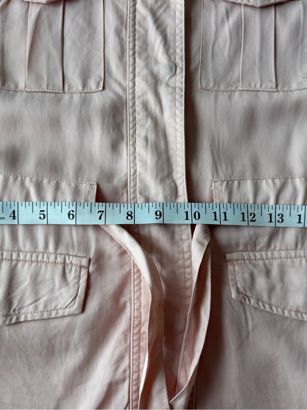 Max Jeans Utility Vest Women's Size M Blush Pink Sleeveless Belted Cargo Vest - Picture 8 of 9